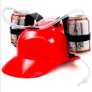Drinking Helmet -2 Can Holders with Straw